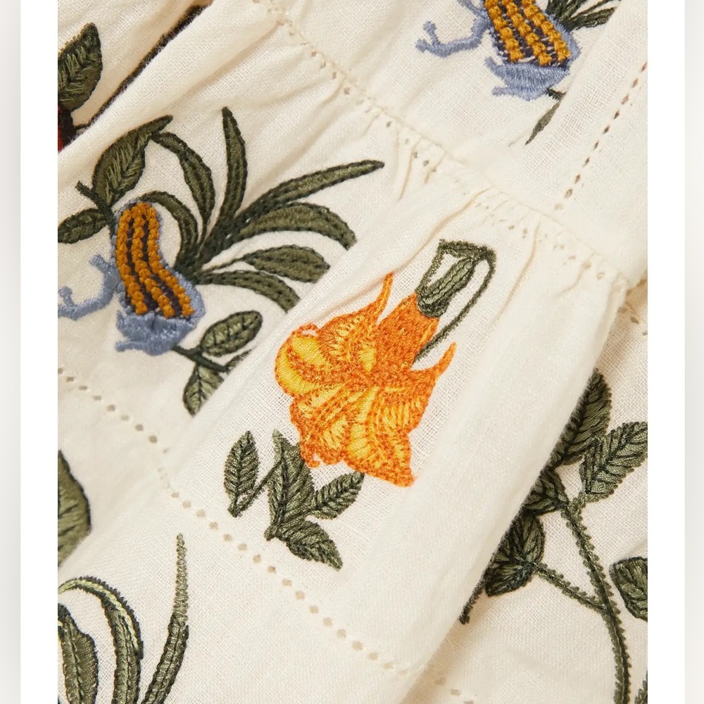 Agua by Agua Bendita Lima embroidered linen mini dress - Picture 3 of 5